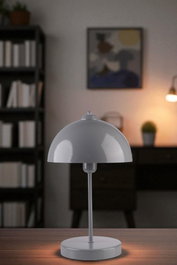 Opviq Lámpara de Mesa de Metal Gris